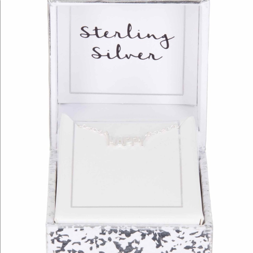 🎀🌟💕BNIB “Happy” 925 Sterling Silver Necklace